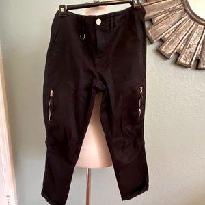 WHBM Cropped Black Cargo Pants